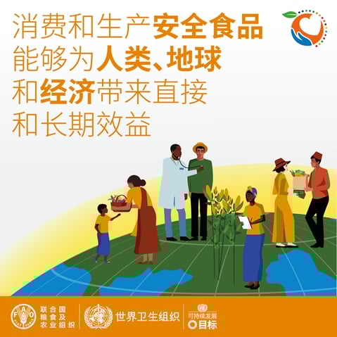 消费和生产安全食品能够为人类、地球和经济带来直接和长期效益